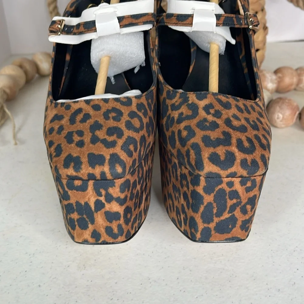 Jessica Simpson Leopard Print Platform Mary Jane Pumps